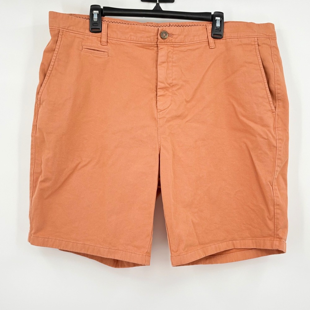 Johnnie-O Mens Peach Chino Shorts Size 40 Flat Front Cotton Stretch JMSH1400
